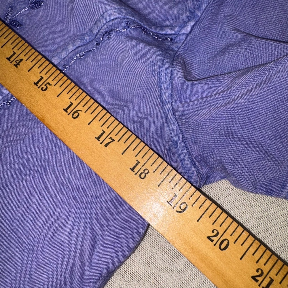 VTG Purple Periwinkle Embroidered Skirt Set Rayon PS Boho Cottagecore Fairycore - Picture 4 of 10